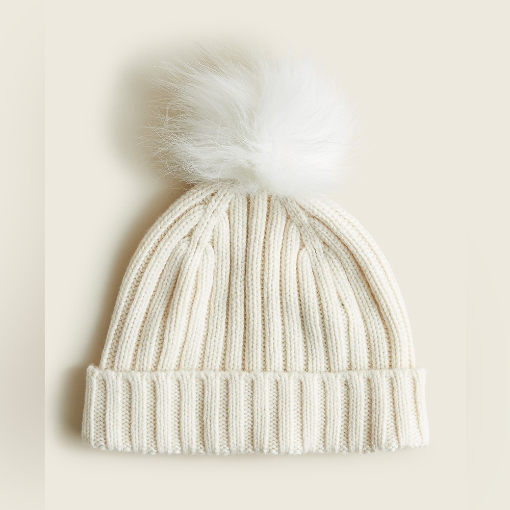 J. Crew Ribbed pom-pom beanie